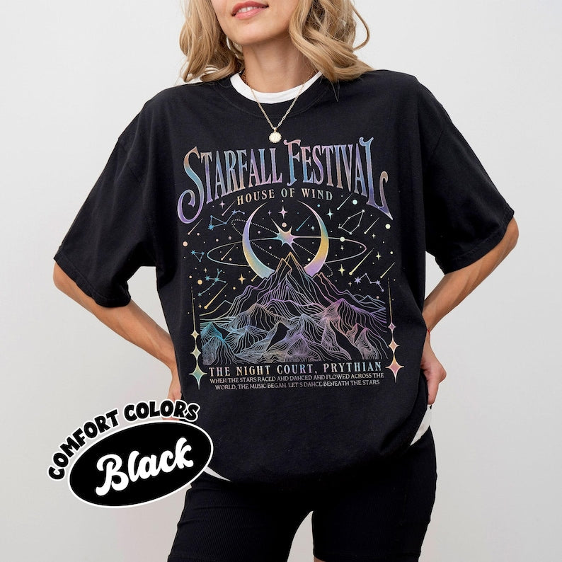 Starfall Festival Night Court Shirt – Prythian Fantasy Tee, House of Wind Graphic T-Shirt, Bookish Aesthetic Gift