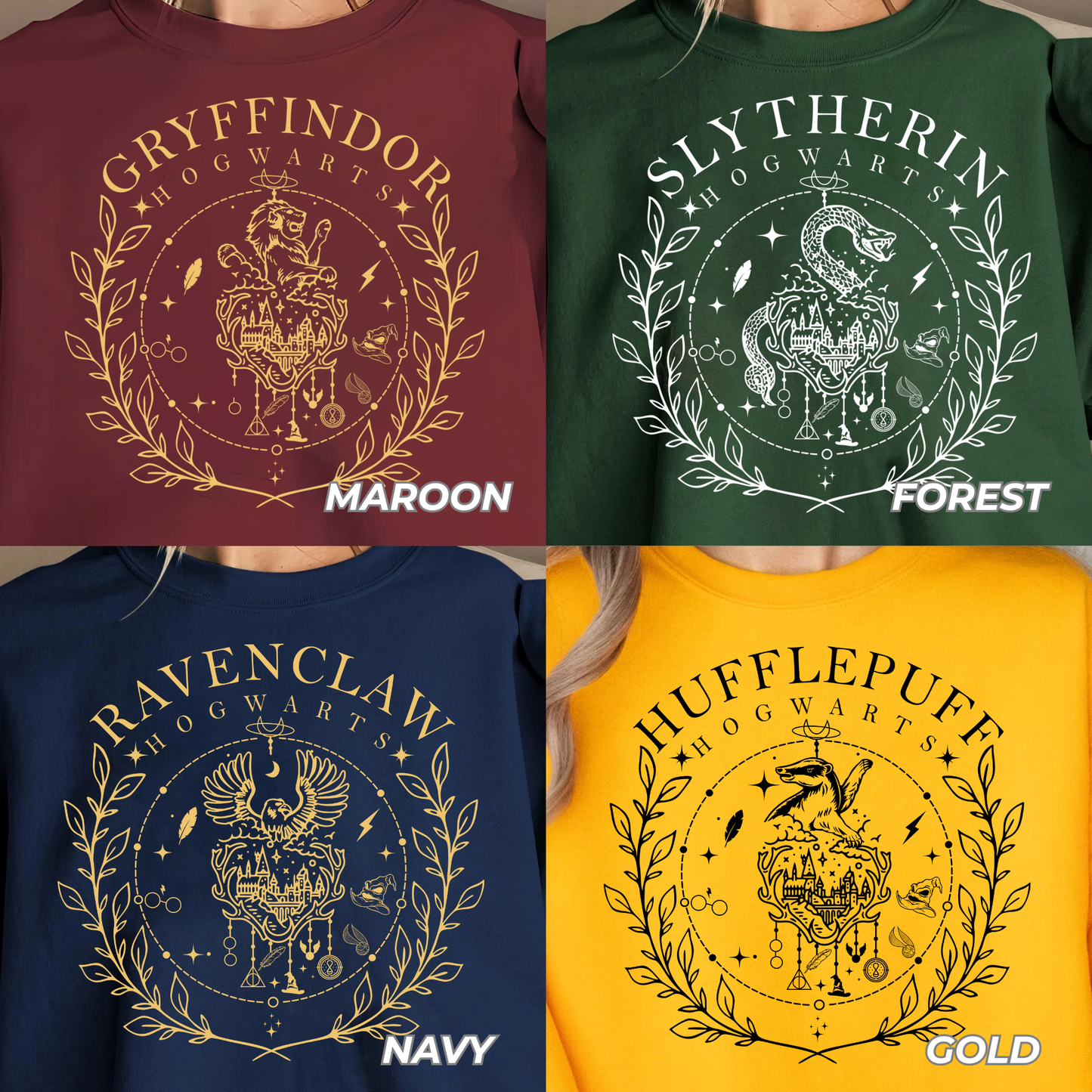 Hogwarts House Book Lover Shirt – Cozy Reader Fantasy Tee