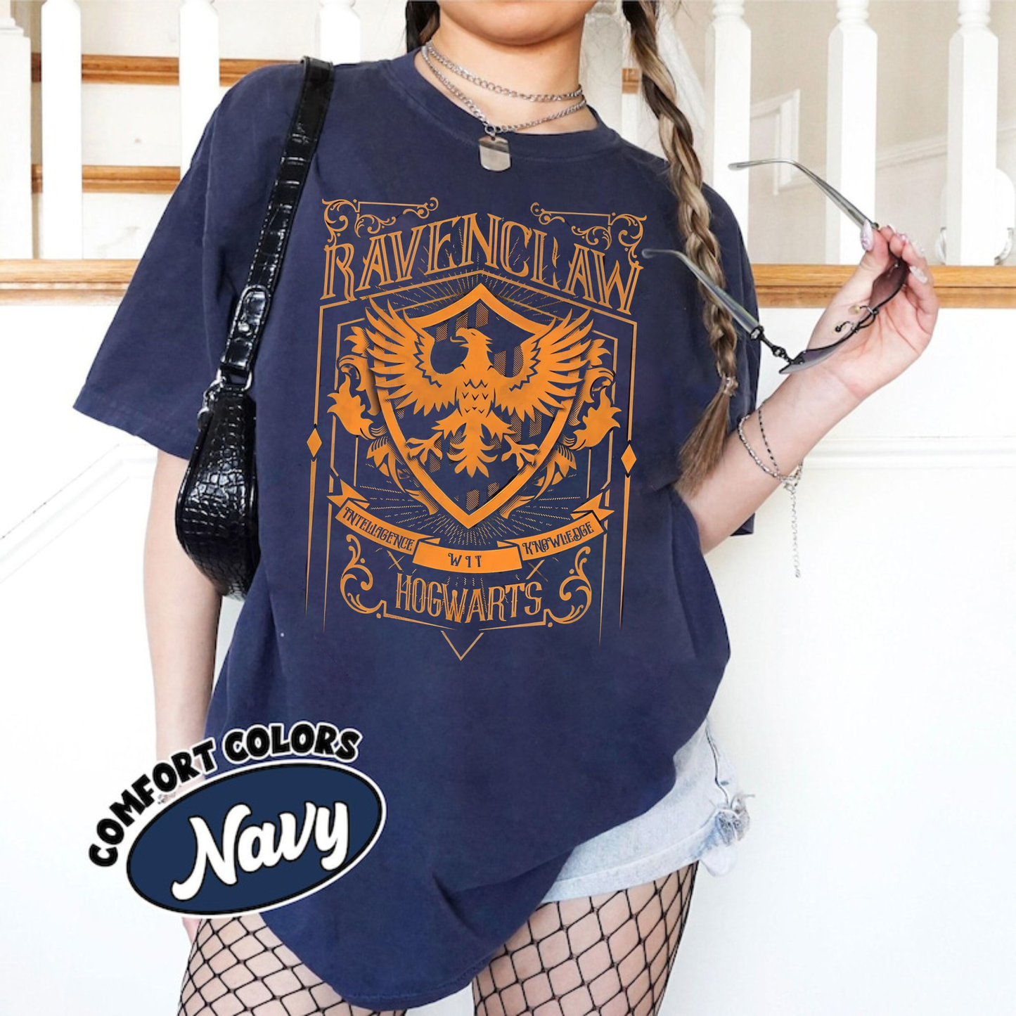 Hogwarts House T Shirt – Gryffindor Slytherin Ravenclaw Hufflepuff Tee | Vintage Wizard Crest
