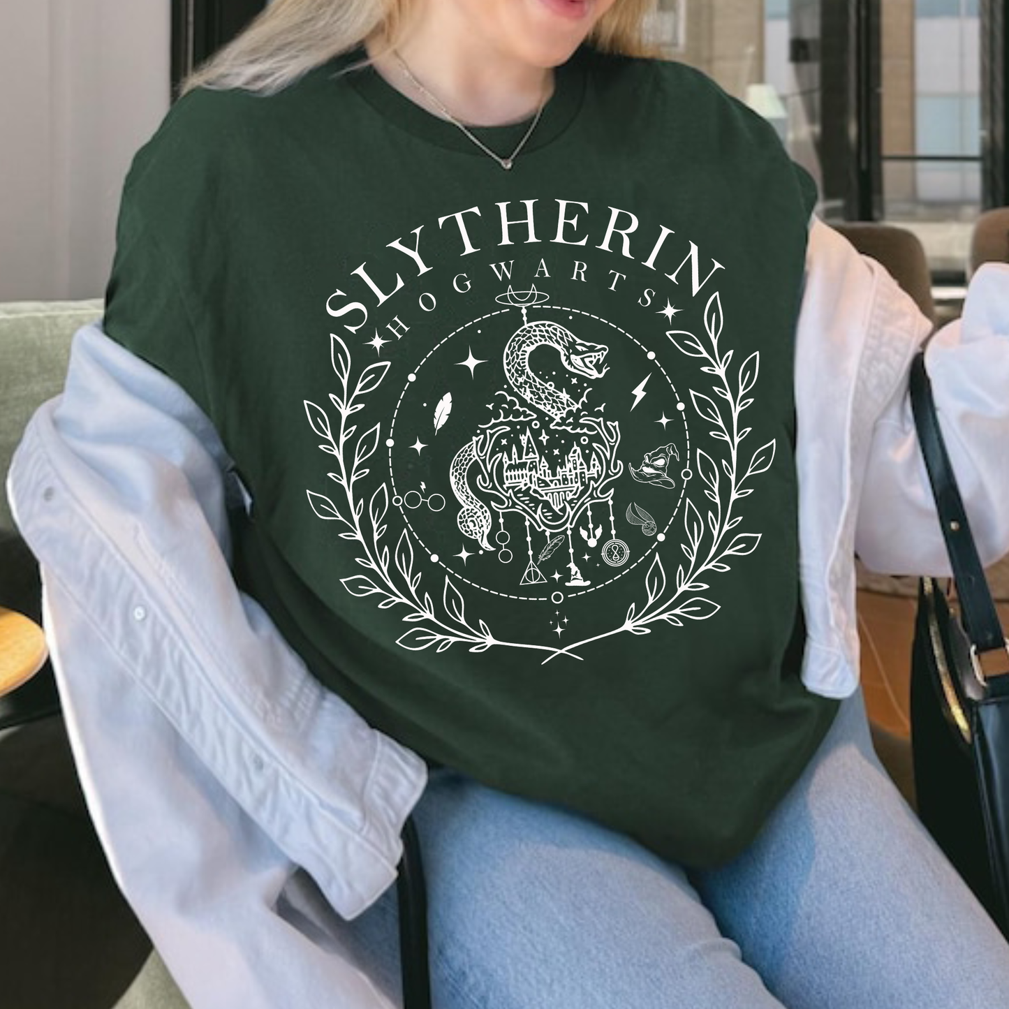 Hogwarts House Book Lover Shirt – Cozy Reader Fantasy Tee