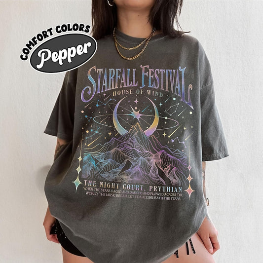 Starfall Festival Night Court Shirt – Prythian Fantasy Tee, House of Wind Graphic T-Shirt, Bookish Aesthetic Gift