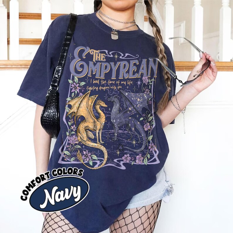 Fantasy Dragon Book Lover T-Shirt – Cozy Reader Aesthetic Tee